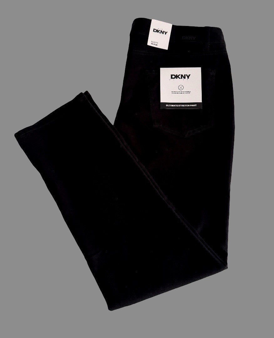 NWT DKNY Mens Ultimate Stretch Pants Stanton Slim Fit 32 33 34 36 38 Black O3