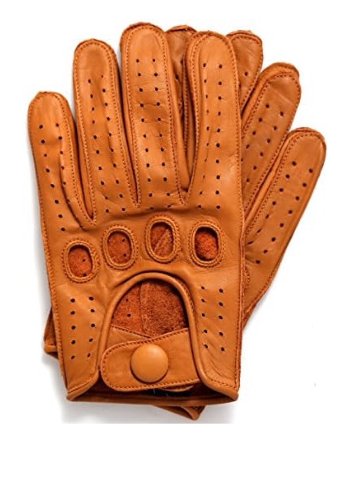 Driving Gloves Car Motorcycle Biker Genuine Leather Police Driver Glove Brown