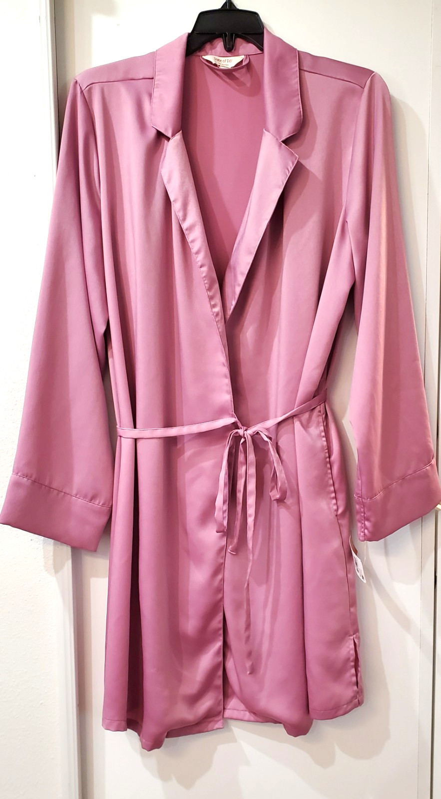 State of Day Women’s Crepe De Chine Self-Tie Robe, – Mauve Orchid Medium