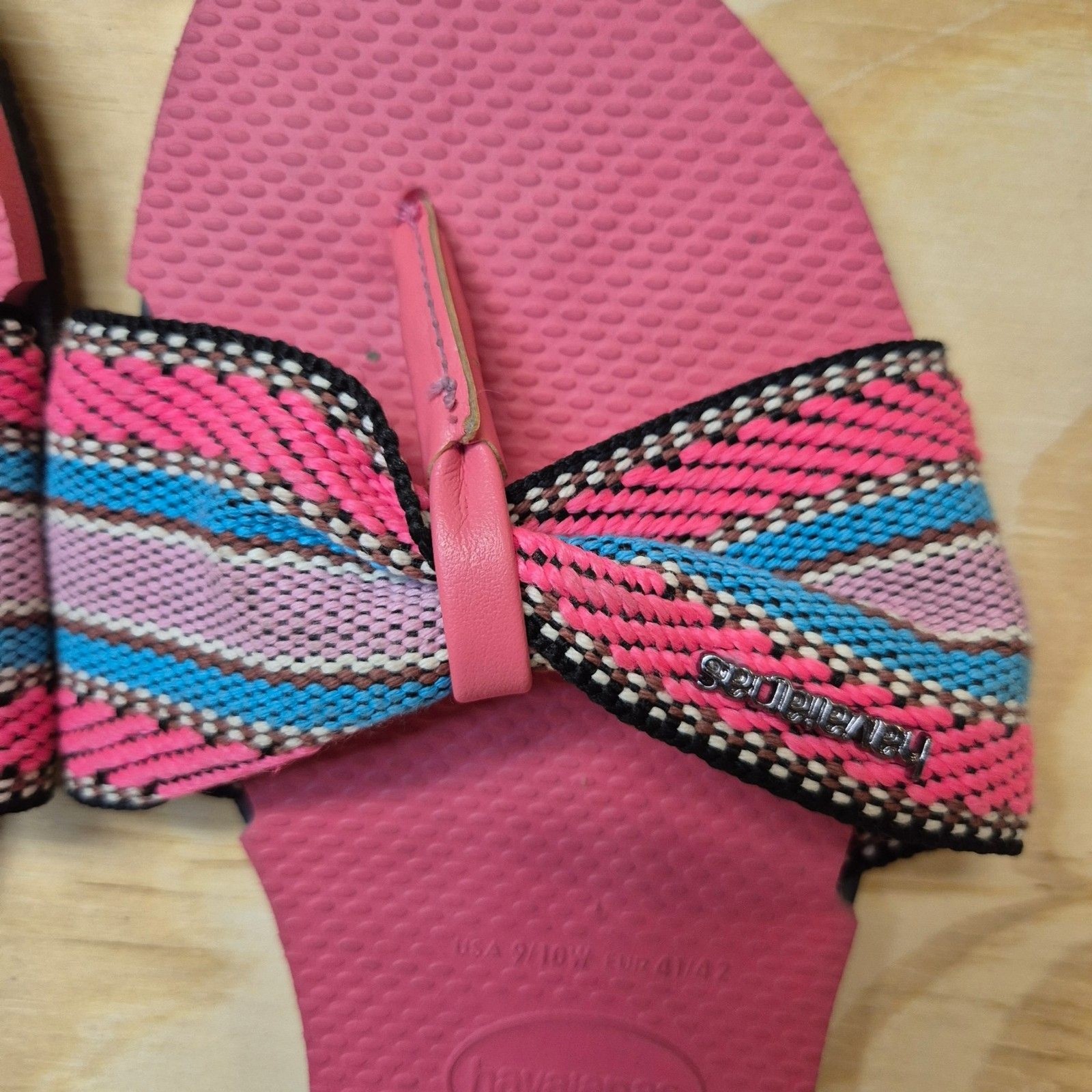 Havaianas You St Tropez Pink Bow Flip Flop Sandals Womens US 9 10 Brazil