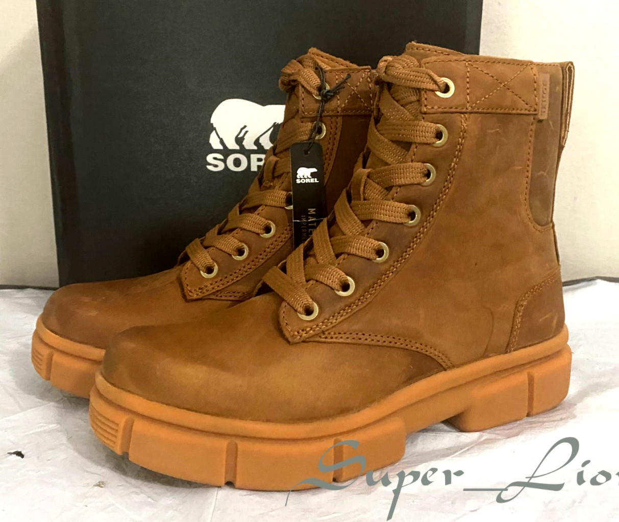 New Sorel Women’s Explorer STRT Waterproof Lace Up Boot – SIZE 6 – Velvet Tan