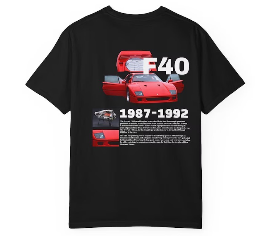 Vintage Ferrari F40 Garment-Dyed T-shirt