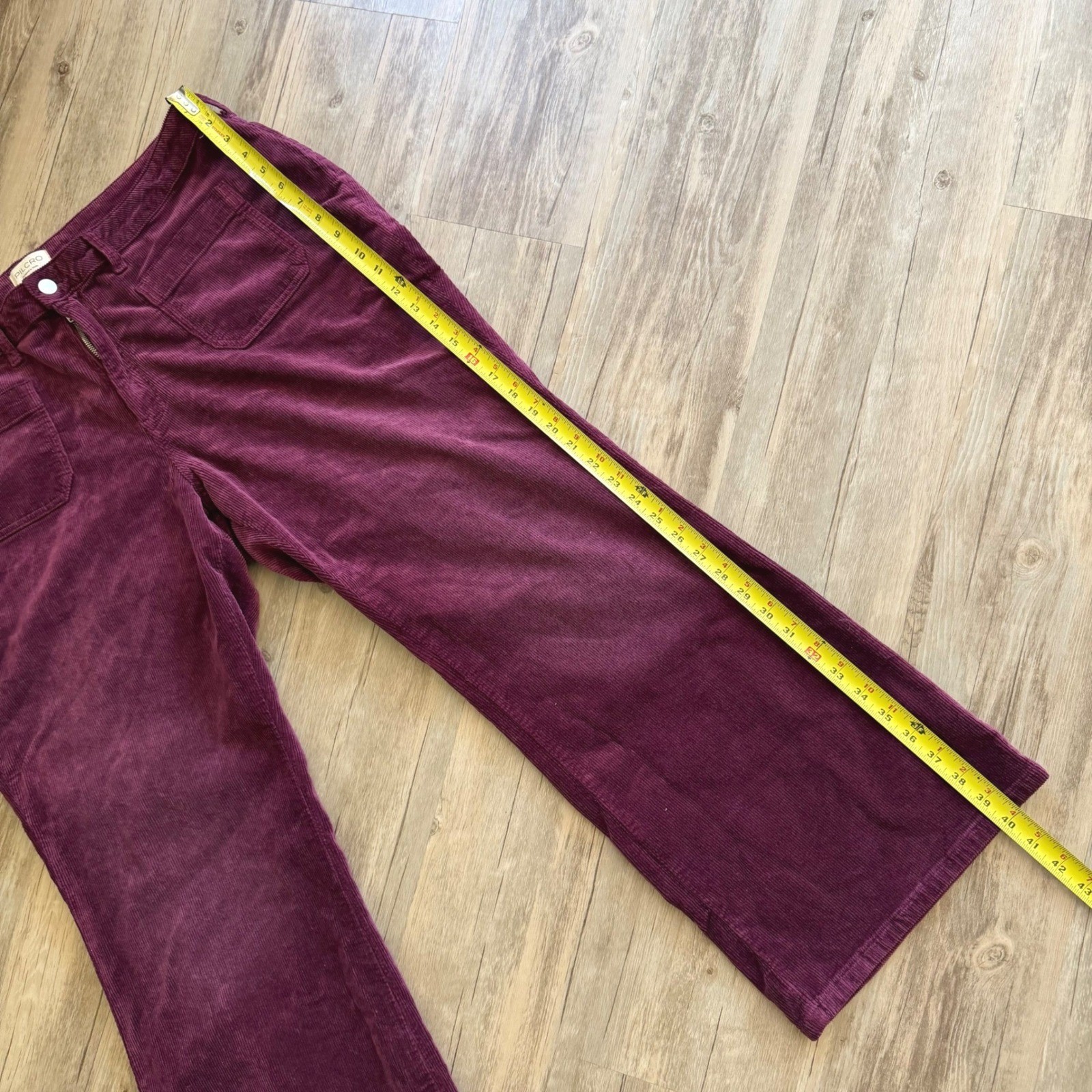 Pilcro Anthropologie Plum Purple Corduroy Wide Leg Patch Pocket Pants Plus 22W