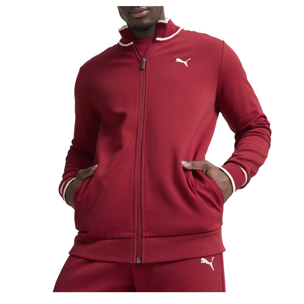 PUMA Vintage Sport Full Zip Track Jacket Mens Red Casual Athletic Outerwear 6846