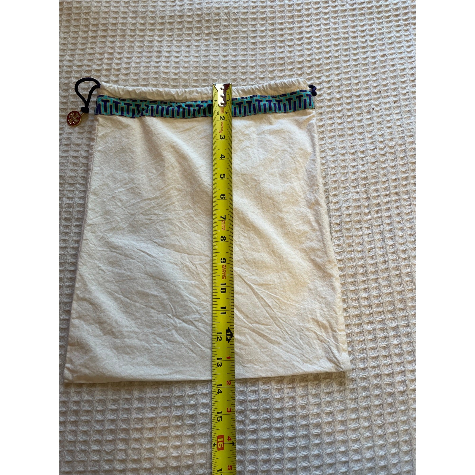 Tory Burch Draw String Embellished Dust Bag 13.5in by 11.5in