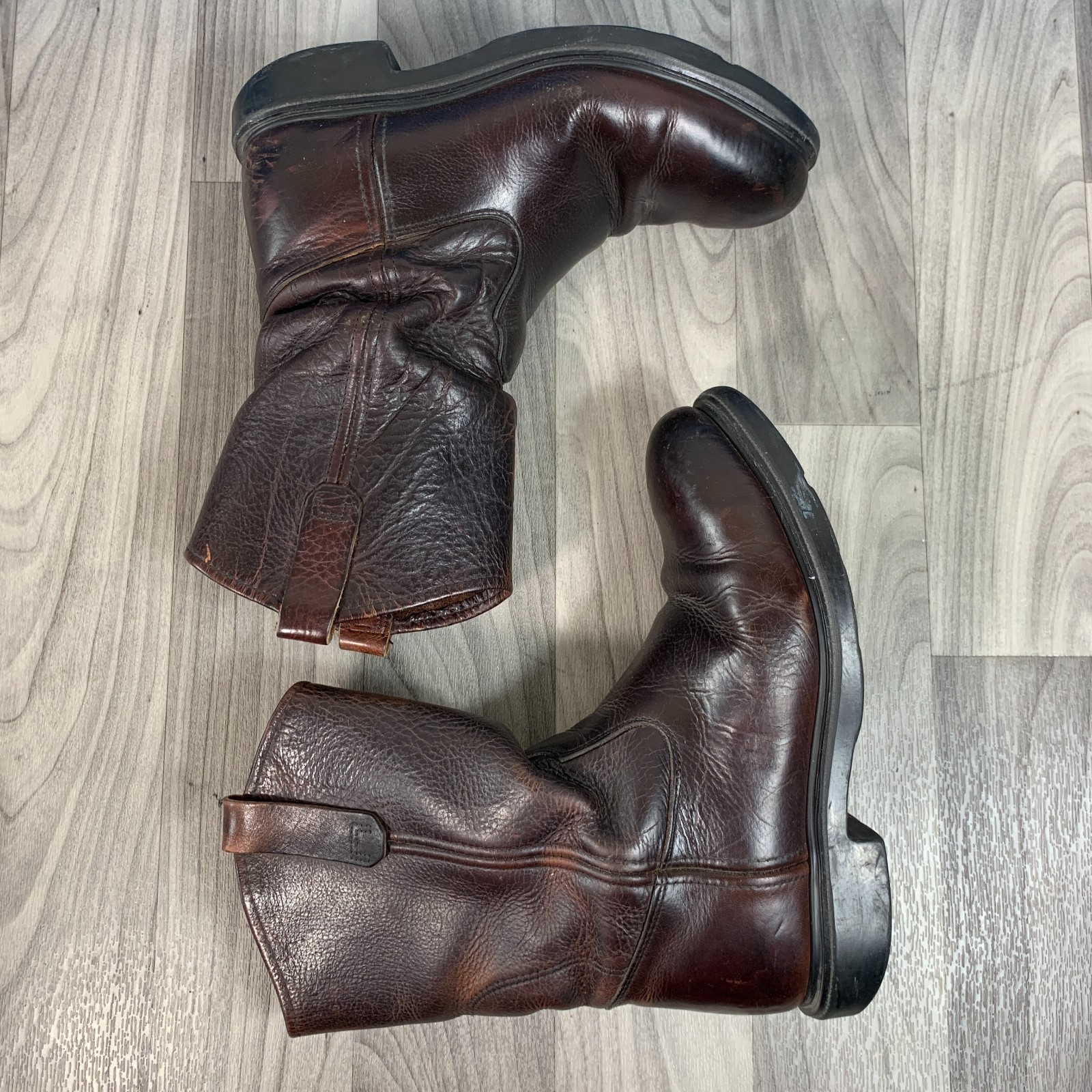 Red Wing Pecos Brown Leather Pull On Work Boots USA Mens 8.5D
