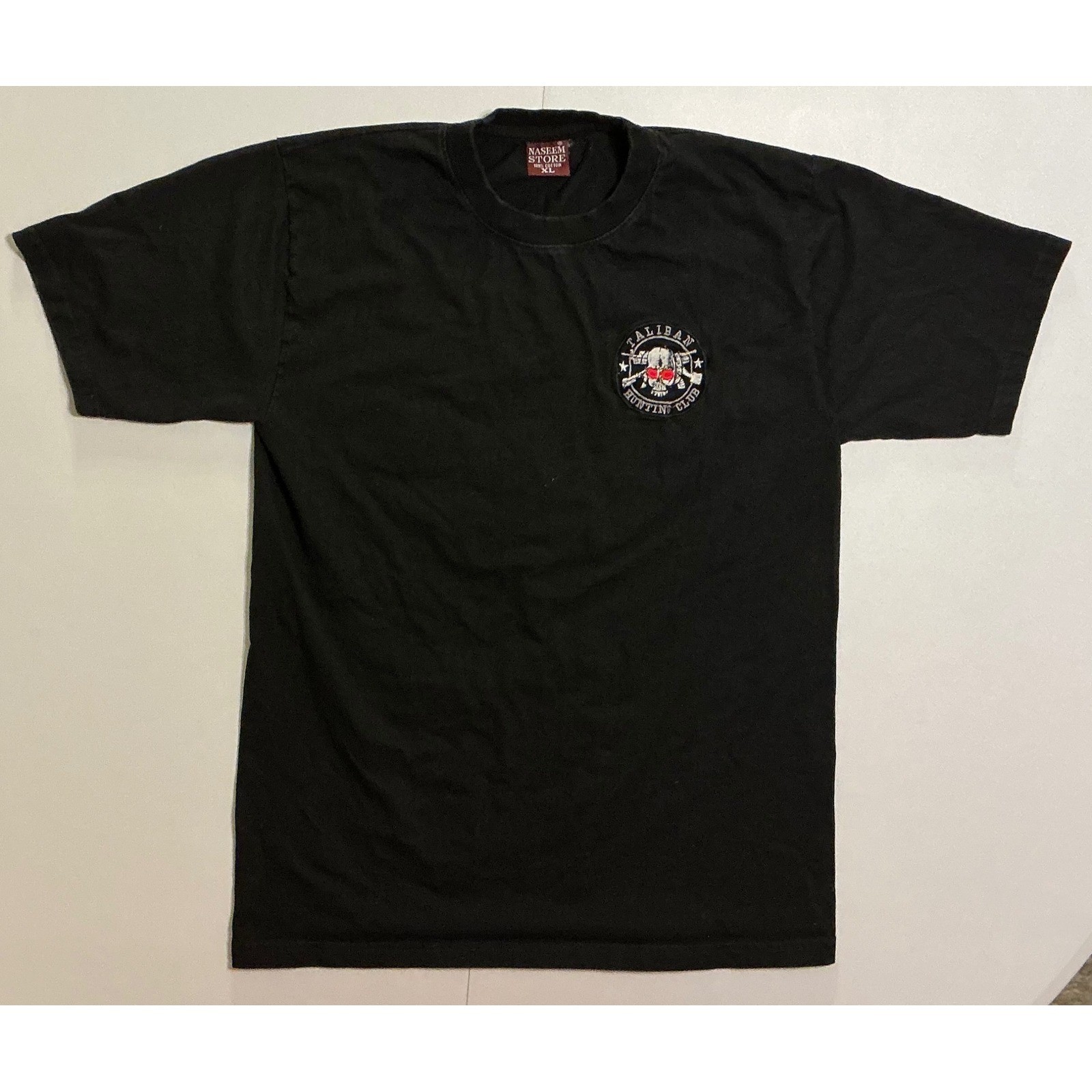 VTG Y2K Naseem Taliban Hunting Club T-Shirt Mens XL (Fits L) Blk Skull Military