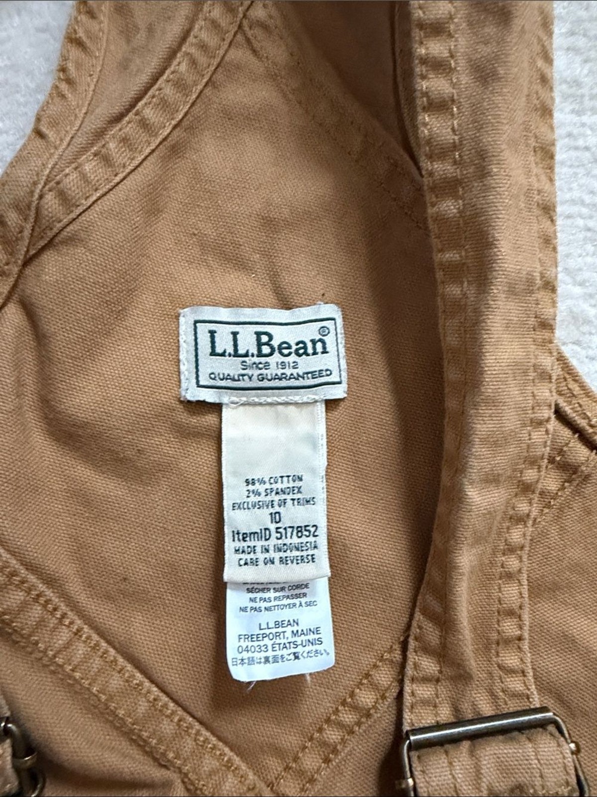 L.L. Bean Kids Caramel Brown Overalls