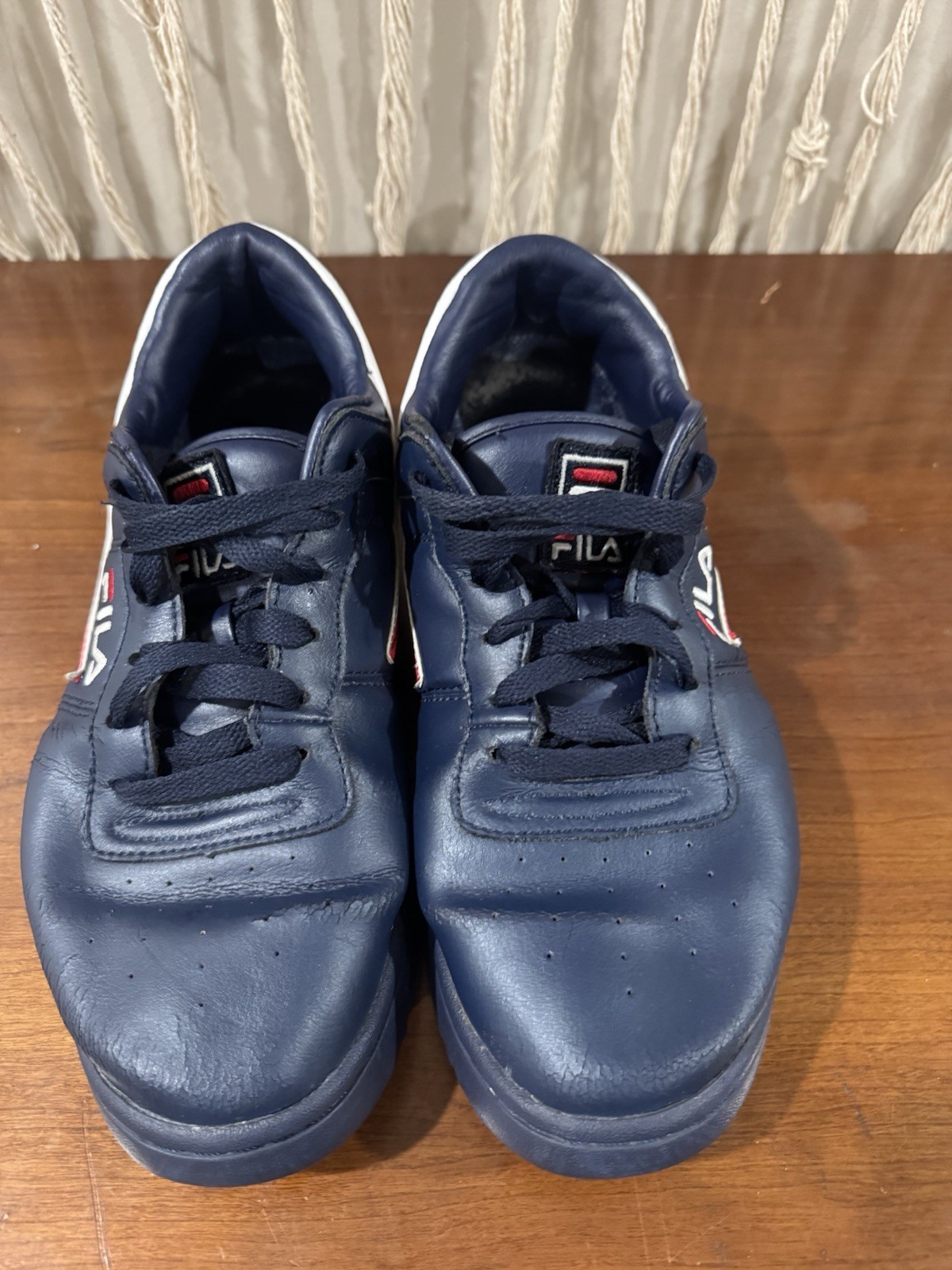 FILA RETRO Men’s Low Top Lace-Up Sneakers Blue/Red/White EVA Outsole 11F16LT-460