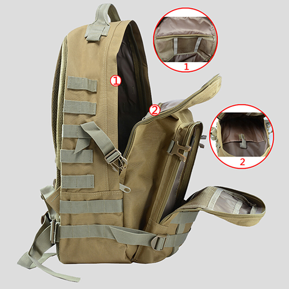 Tactical Backpack Assault Pack 41L Molle Hunting Rucksack Hiking Daypack Key Bag