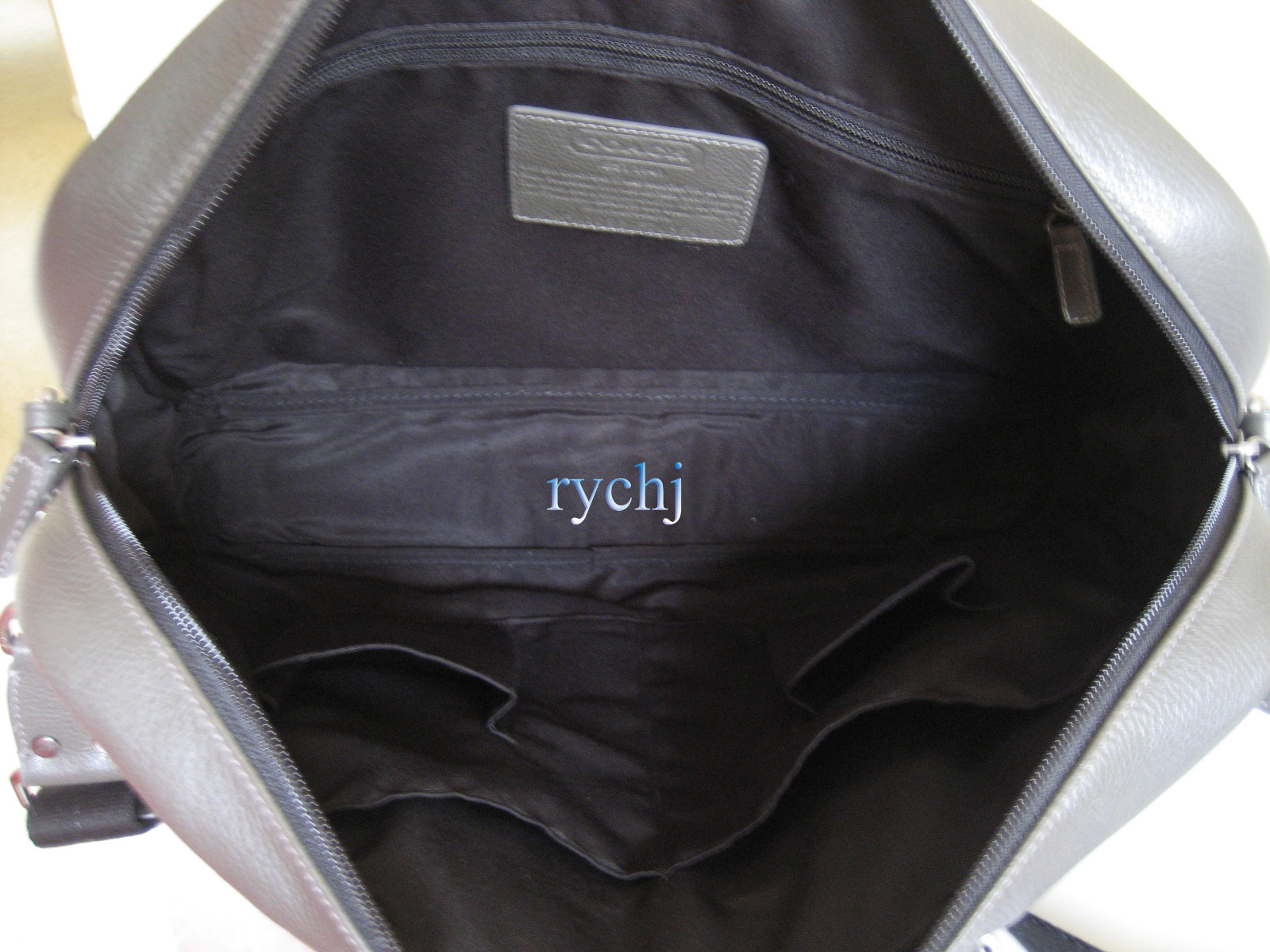 NWT COACH CAMDEN PEBBLED LEATHER COMMUTER BUSINESS BAG DARK GREY F70354