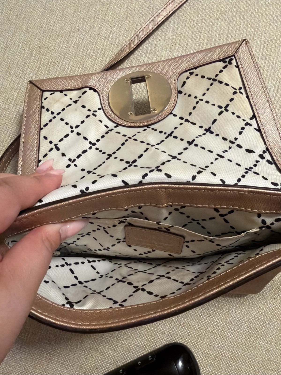 Kate Spade New York Newbury Lane Sally Crossbody Bag Metallic Rose Gold