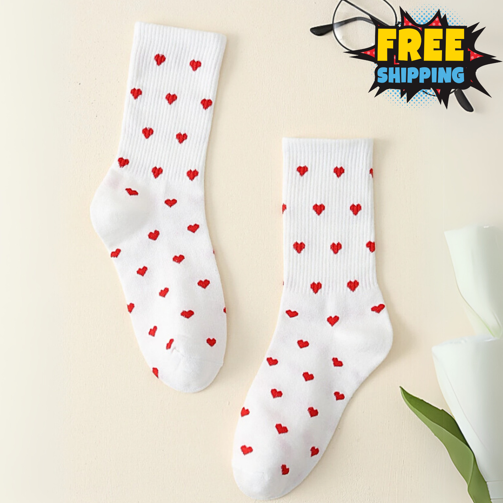 Womens Striped Socks Retro Crew Socks Women Slouchy Athletic Calf Tube Socks