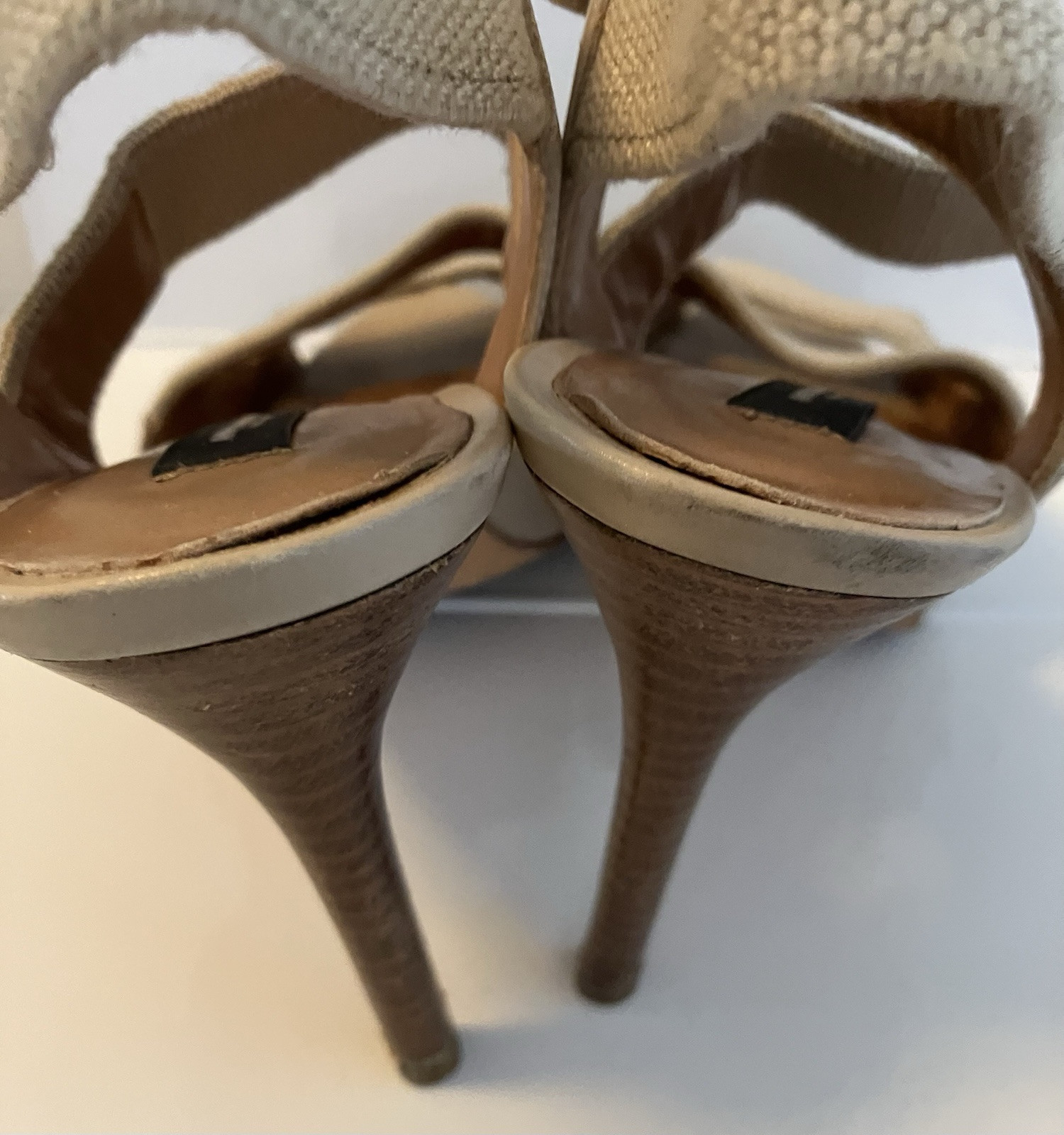 ANN TAYLOR shoes 7 stiletto Elastic Fabric & Leather