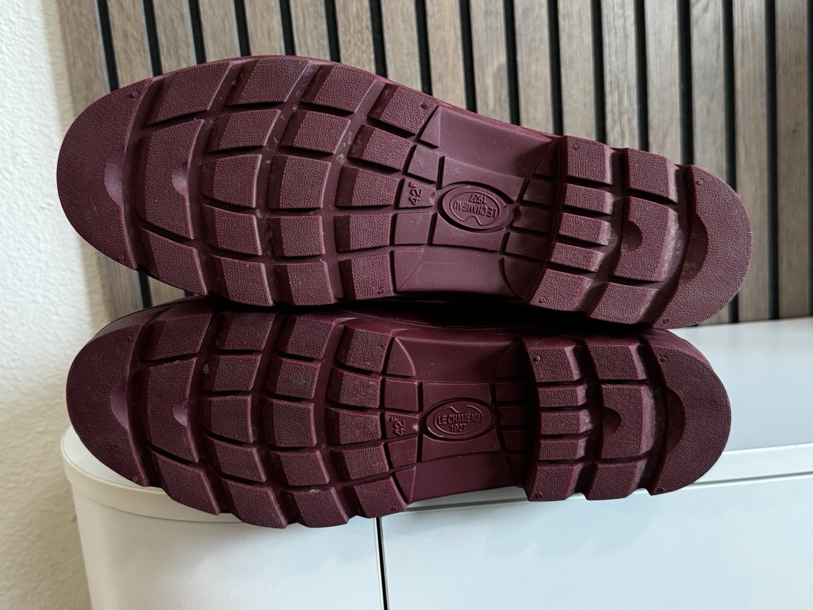 Le Chameau 1927 Burgundy Rubber Pull-On Rain Boots MEN’S US 9 / WOMEN’S US 10