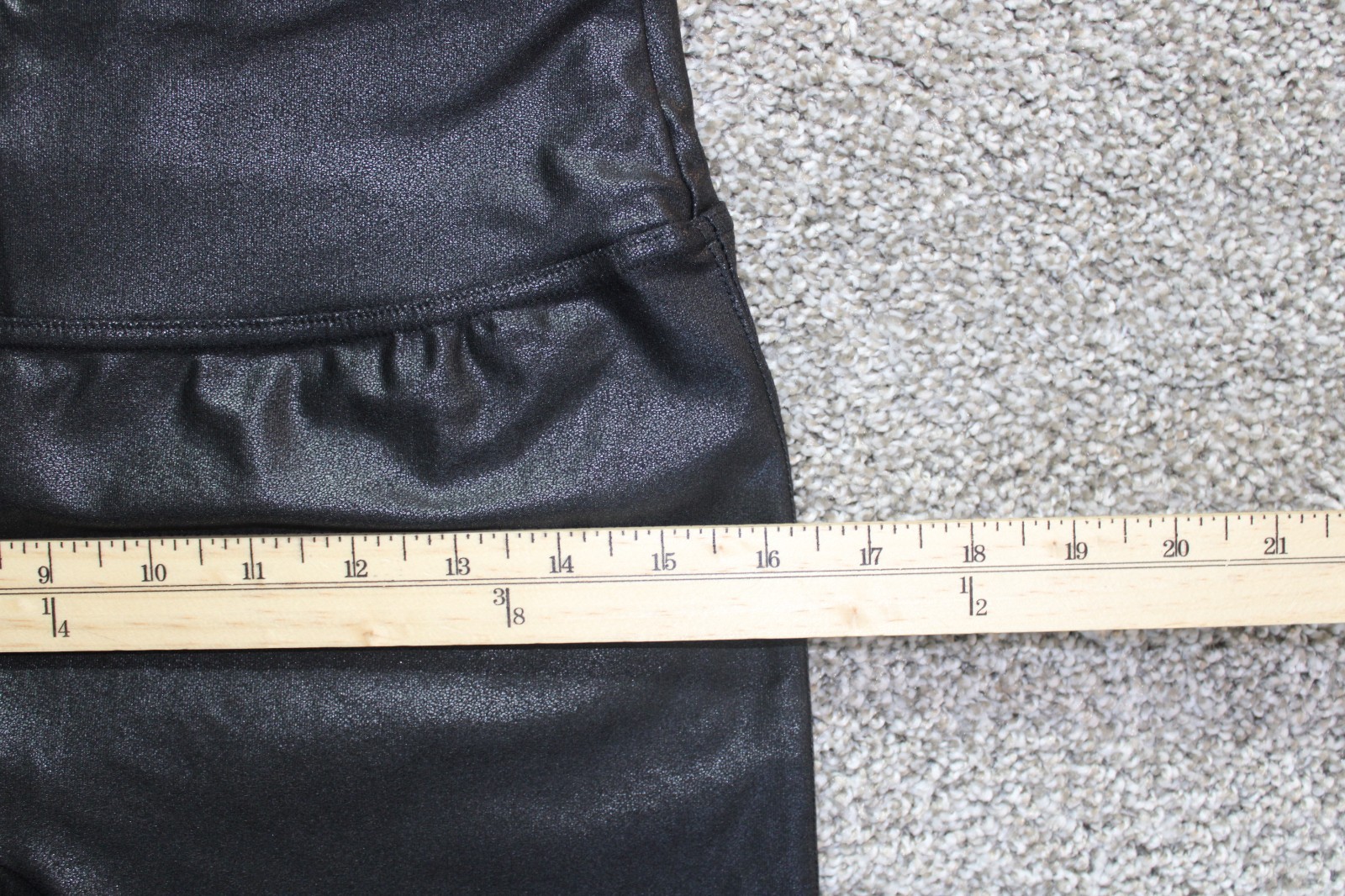 Santiny Pants Womens Medium Black Faux Leather Stretch Pull On