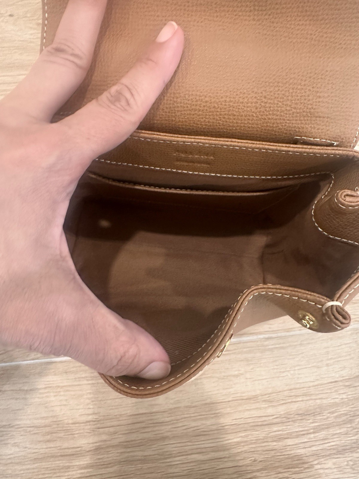 Polène Numéro Un Nano Brown/Beige Crossbody Top Handle Bag Dust Bag