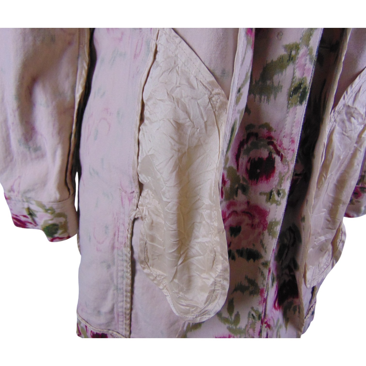 Madison Studio Floral Romantic Rose Print Belted Trench Coat Size 10 Cotton