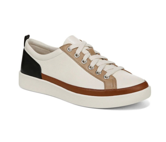 Vionic’s Winny Sneaker, Ivory Black Leather