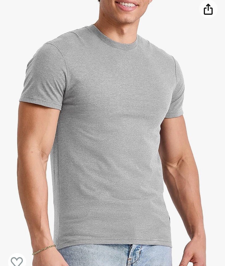 Mens 100% Cotton White T Shirts High Quality ,Gray Color Size X-large