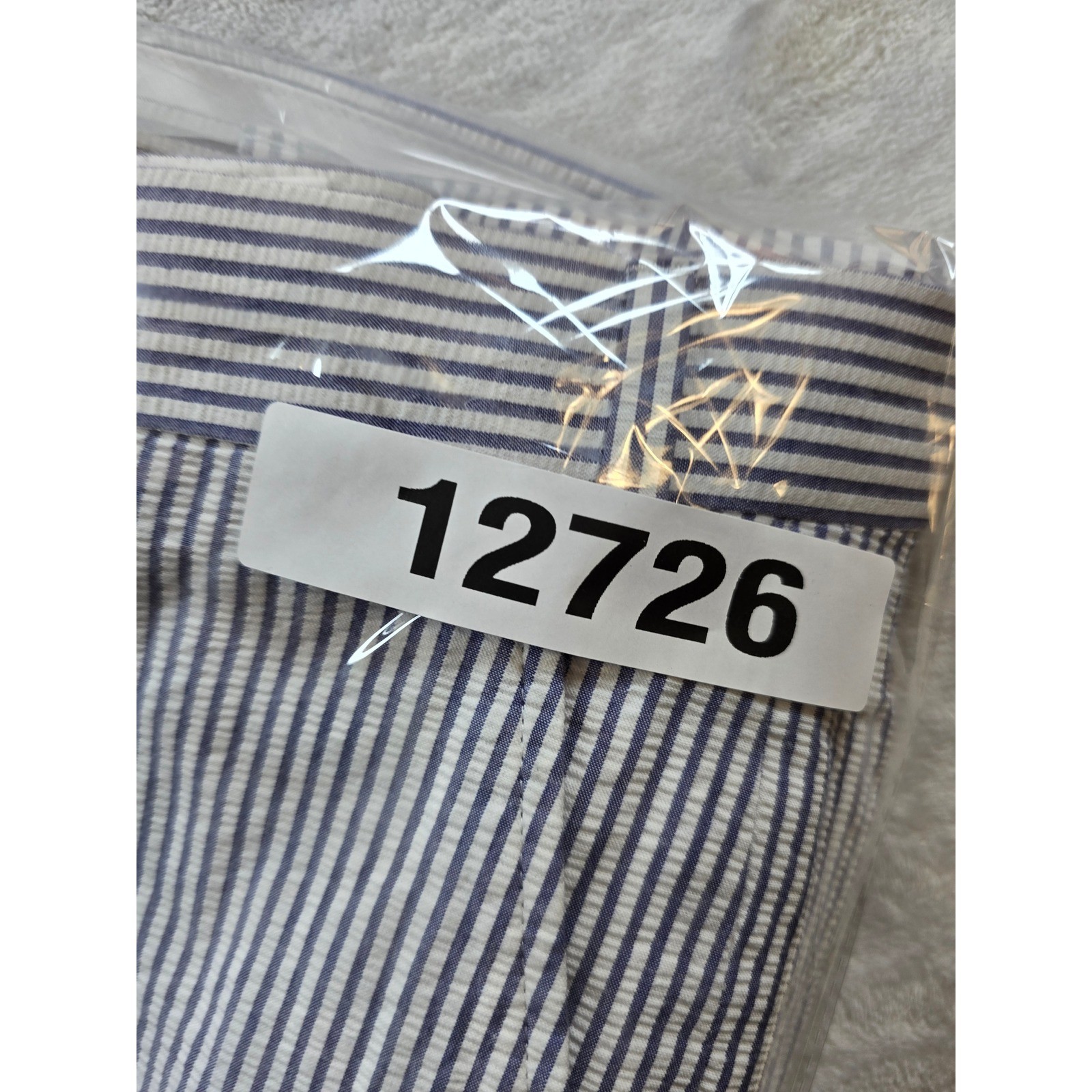 Haspel Seersucker Pants Mens 40×31 Blue White Striped Cotton Atom Trouser