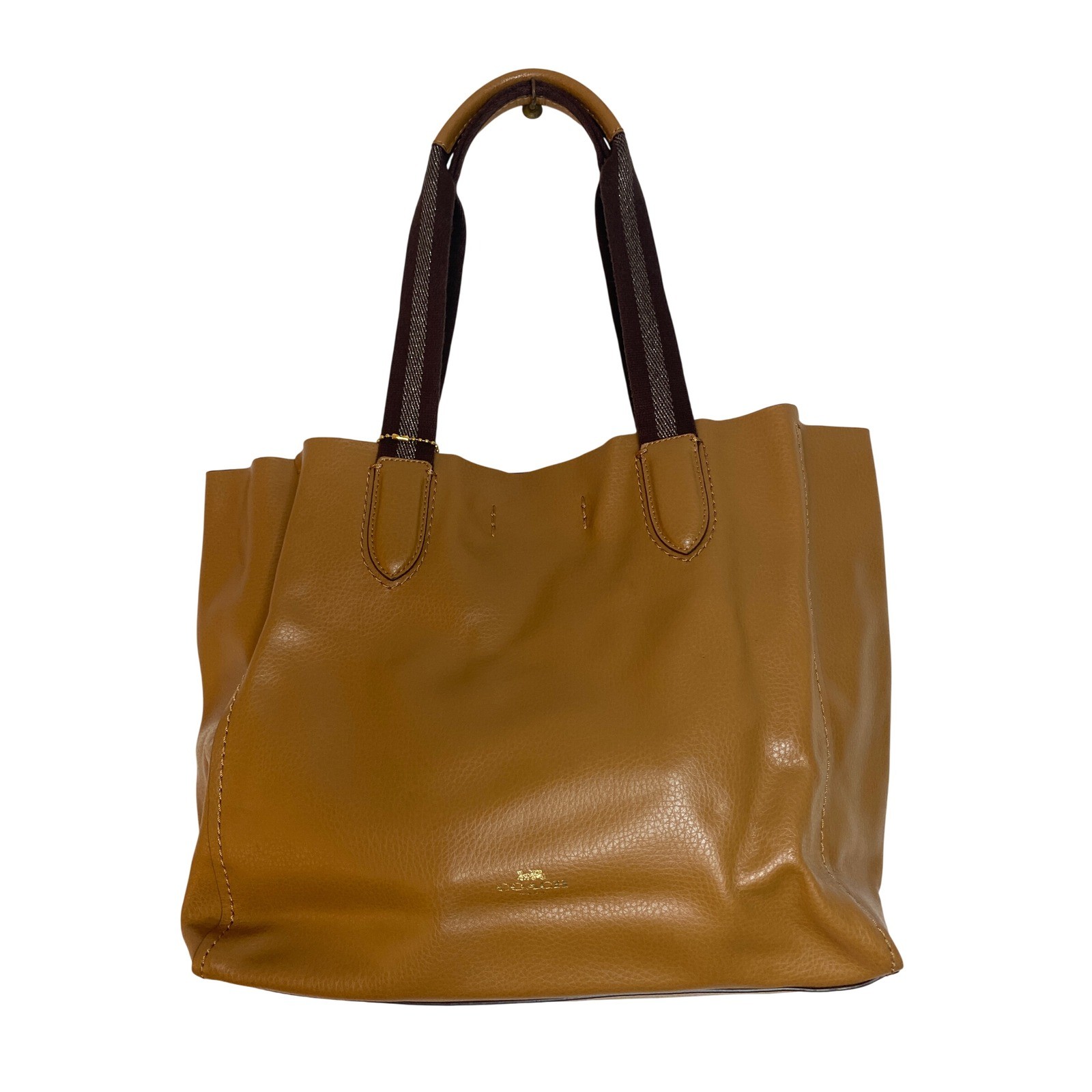 Coach Derby Tote Bag Purse Saddle Brown Pebbled Leather Womens F58660 Office