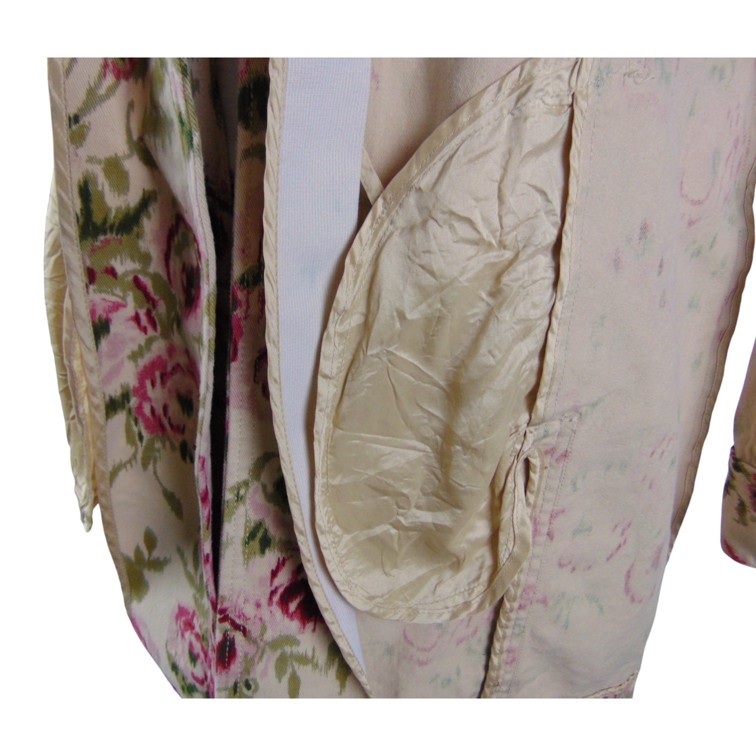Madison Studio Floral Romantic Rose Print Belted Trench Coat Size 10 Cotton