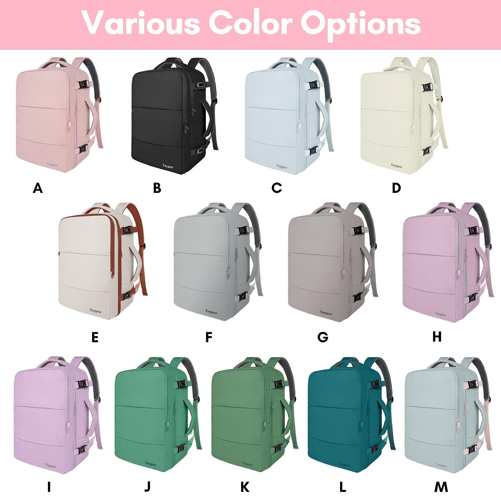 Taygeer Travel Backpack for Women, TSA Carry On Backpack Flight Approved