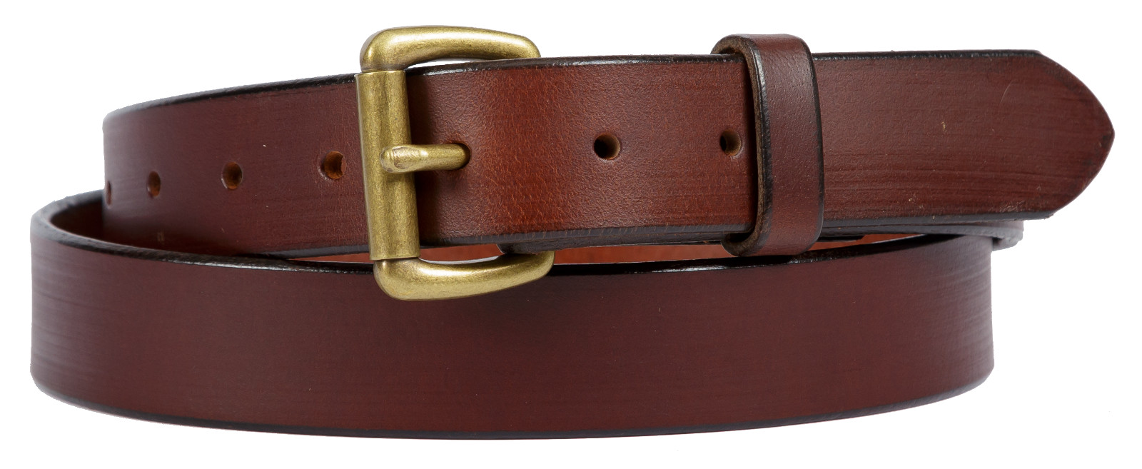 Brown leather belt with a Lifetime warranty. Made in USA from Full Grain leather
