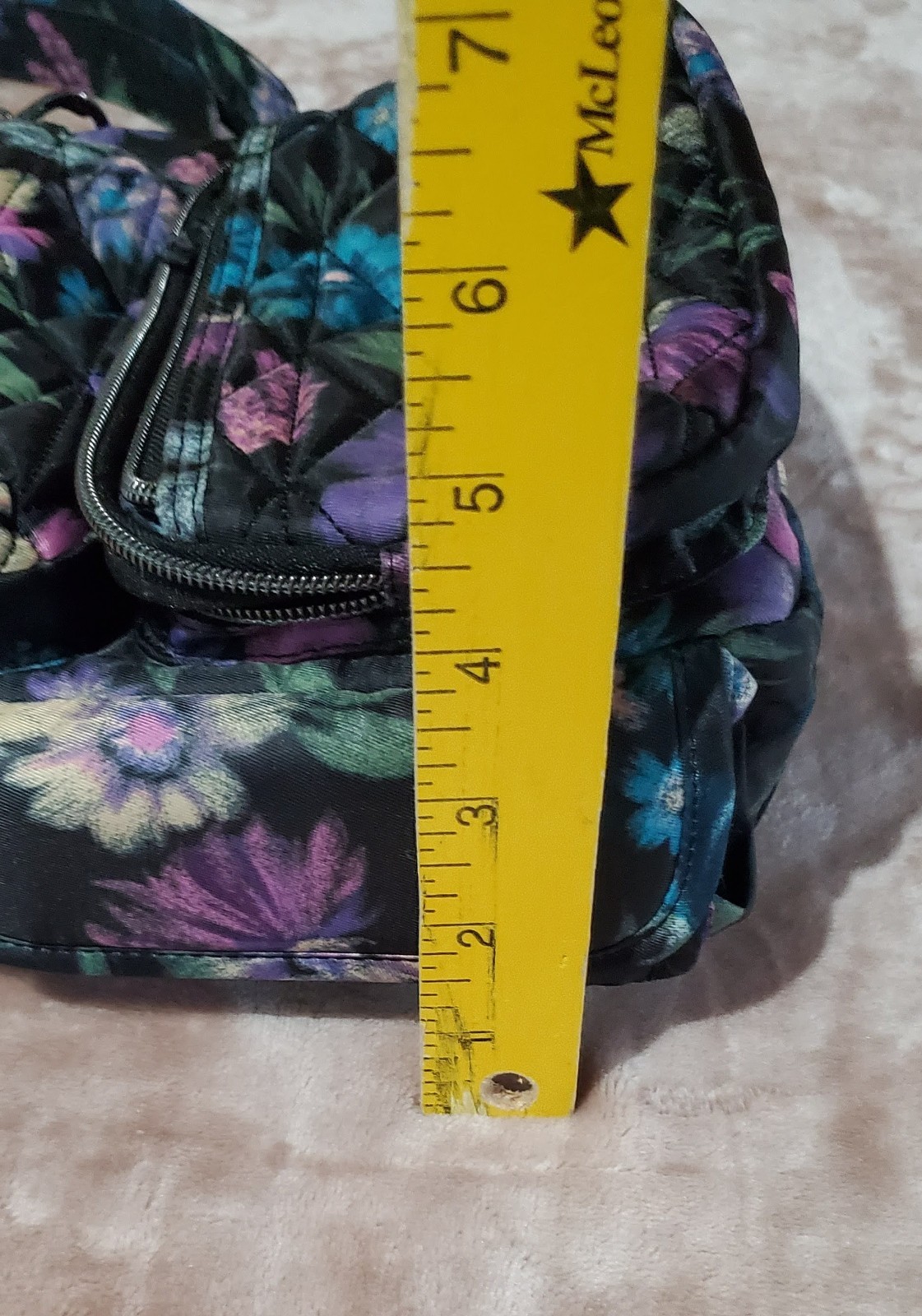 NWOT Lug Compass Bloom Black Floral Crossbody Bag Multi Pocket Organizer Purse