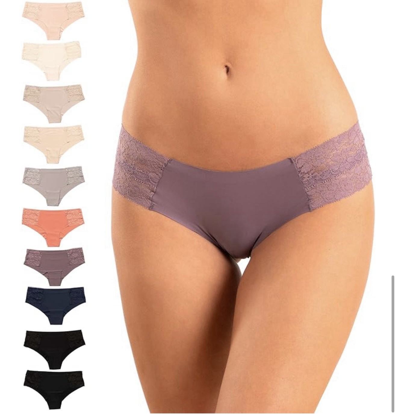 Pretty Sweet Intimates Women’s Seamless Cheeky Bikini Underwear – Pack of 10