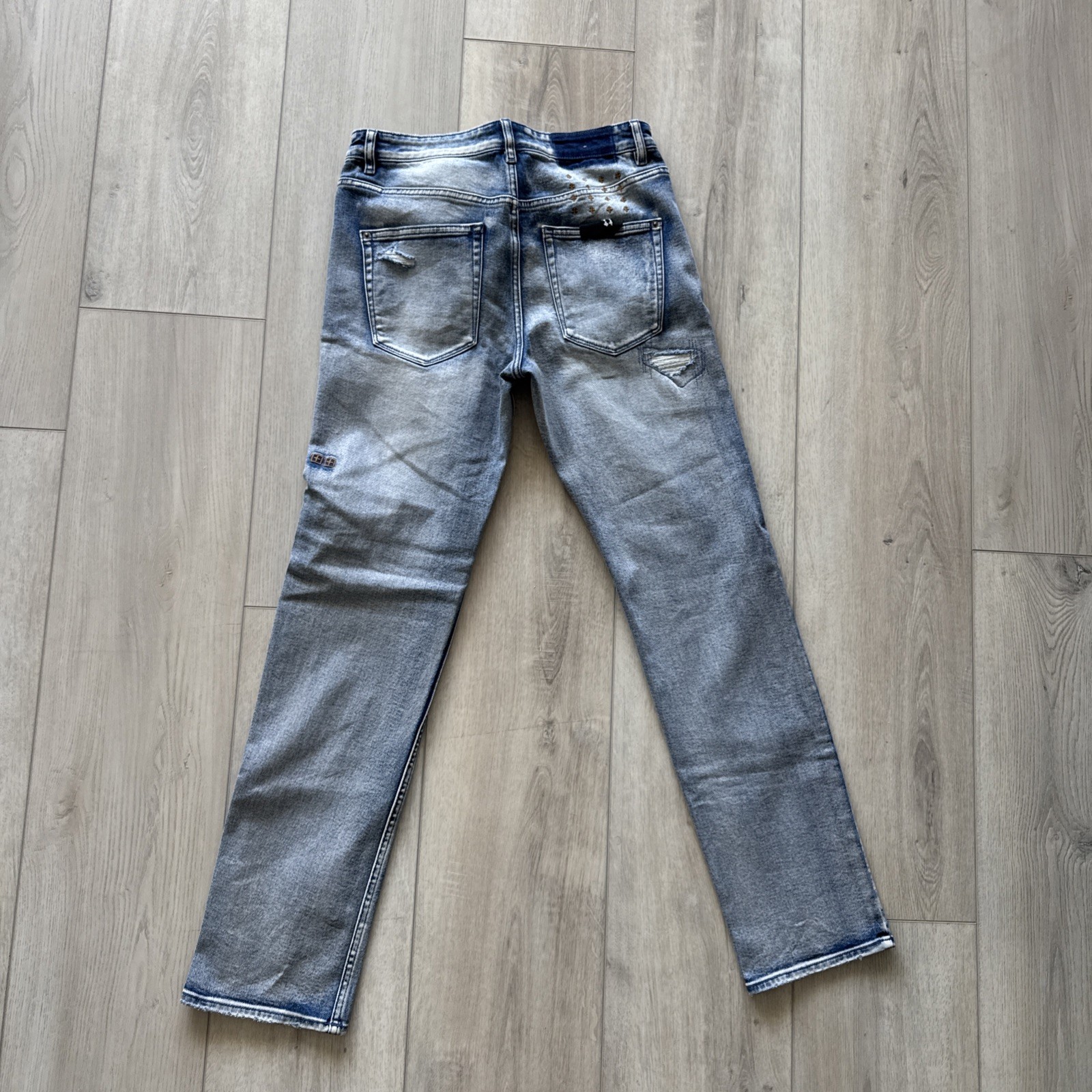 Ksubi Men’s Blue Straight Stretch Denim Jeans Light Wash size 32