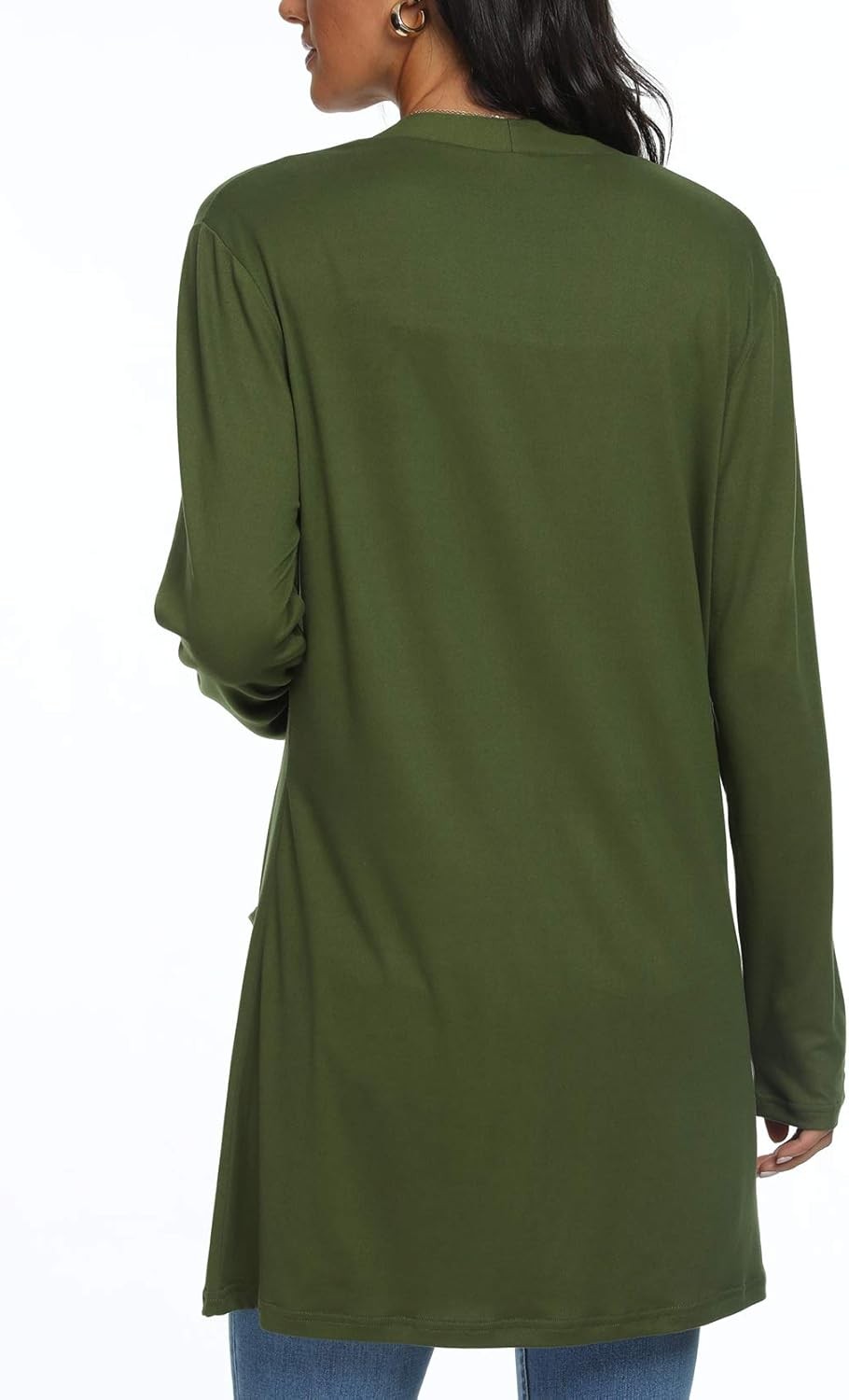 Womens Open Front Long Sleeve Cardigan Lightweight Casual Knit Sweater