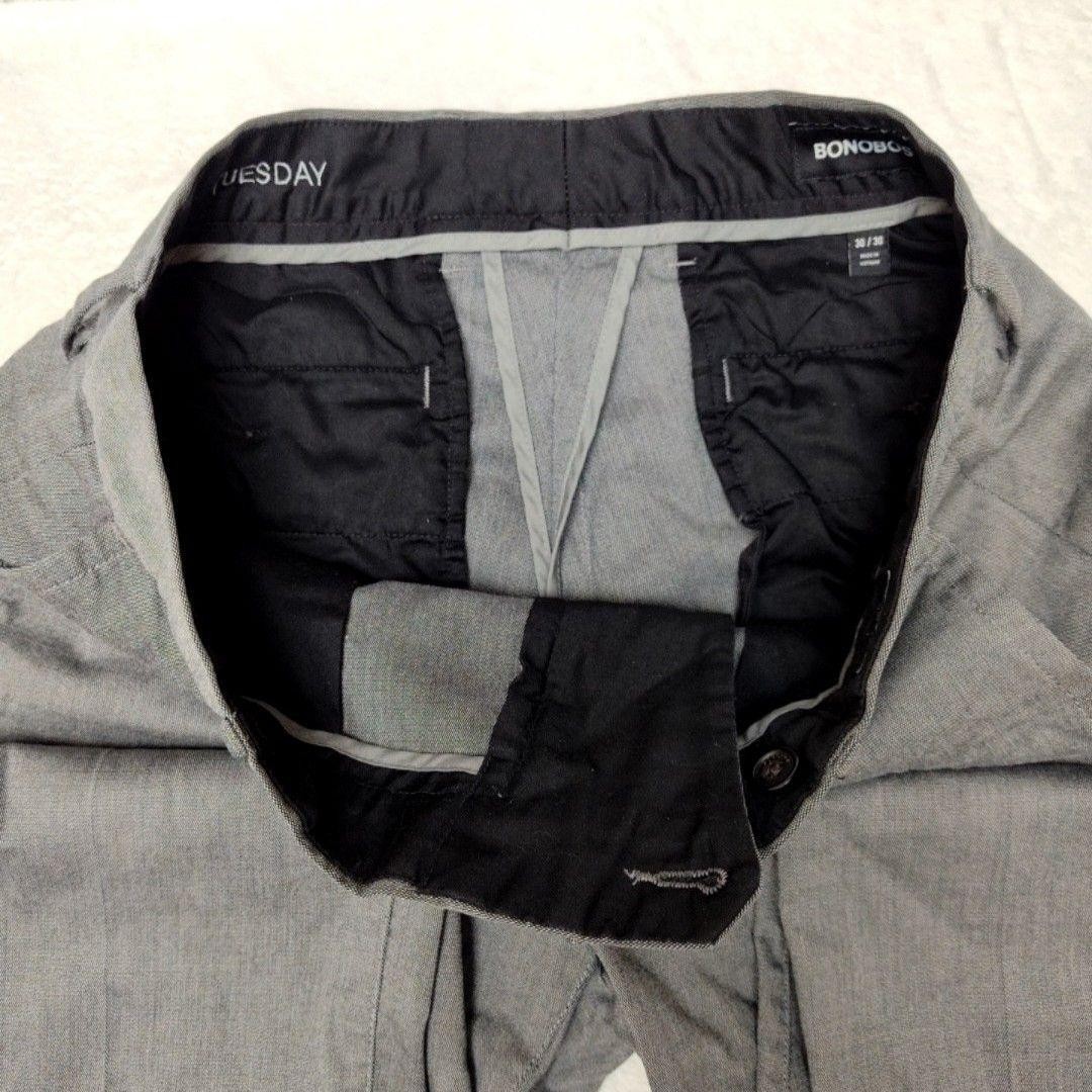 Bonobos Pants Mens 30×30 Gray Chambray Slim Tapered Tuesday Workday Warrior
