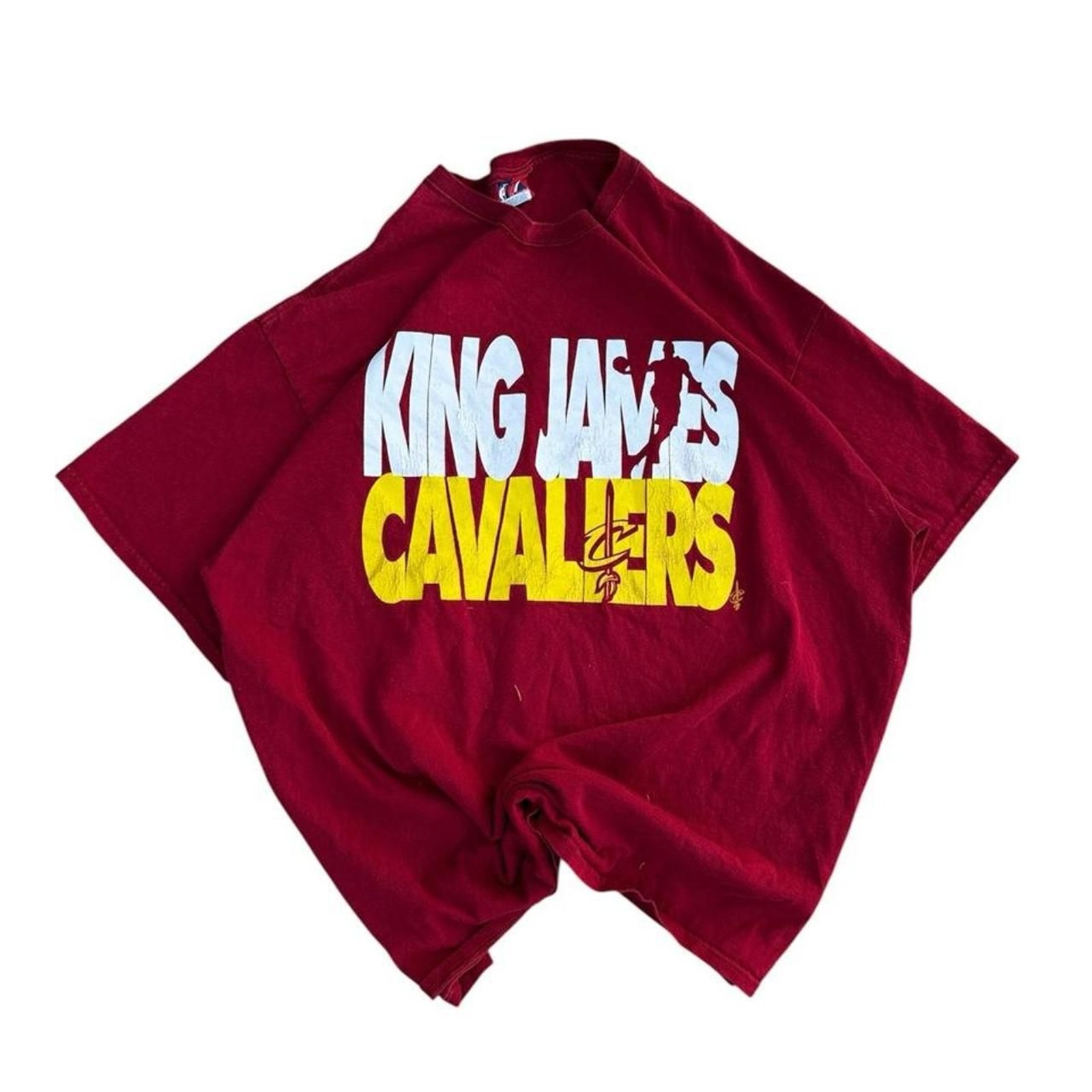 Majestic-athletic Men’s Red and Burgundy T-shirt