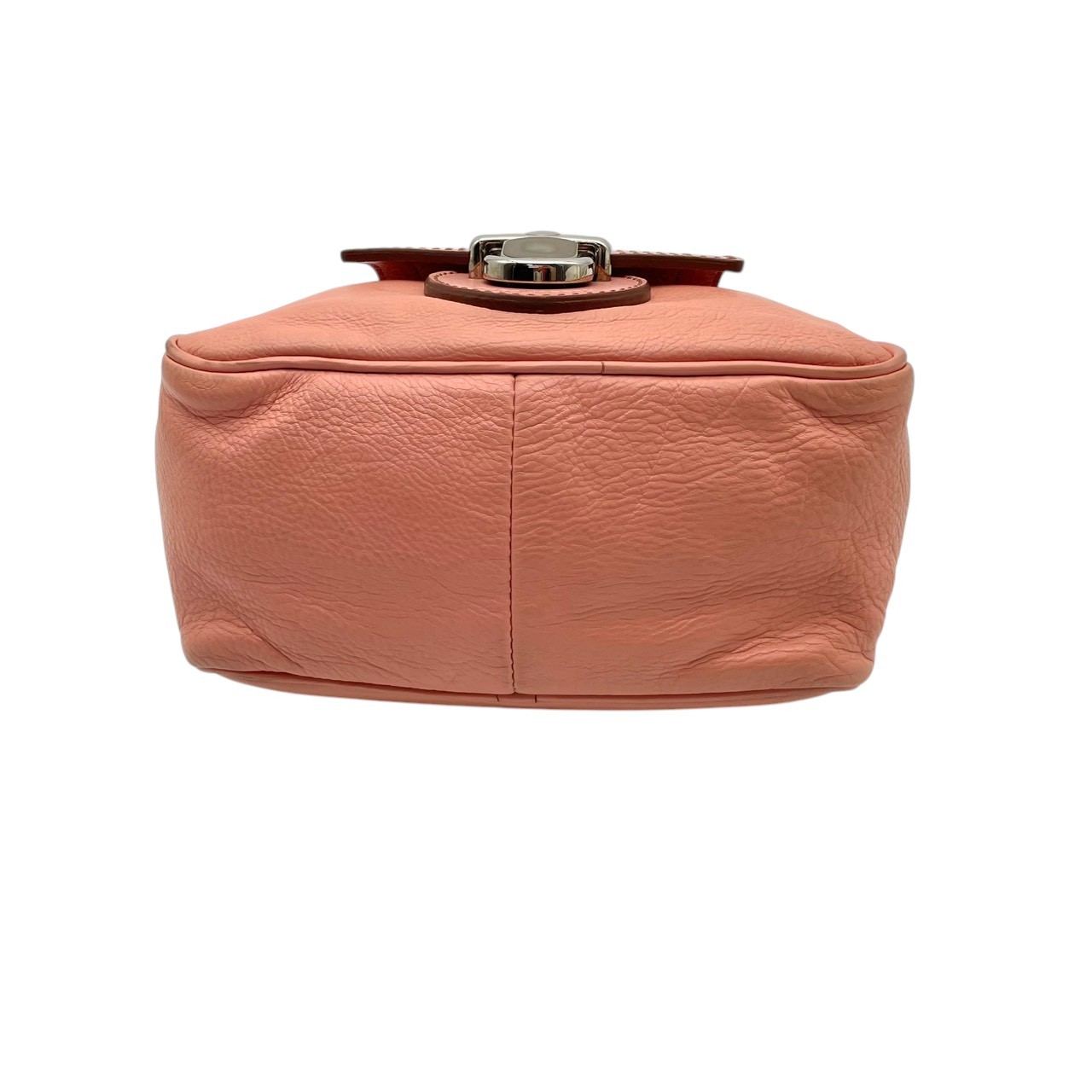 Authentic MARC JACOBS Leather Mini Handbag Pink Push Lock Compact Bag Women