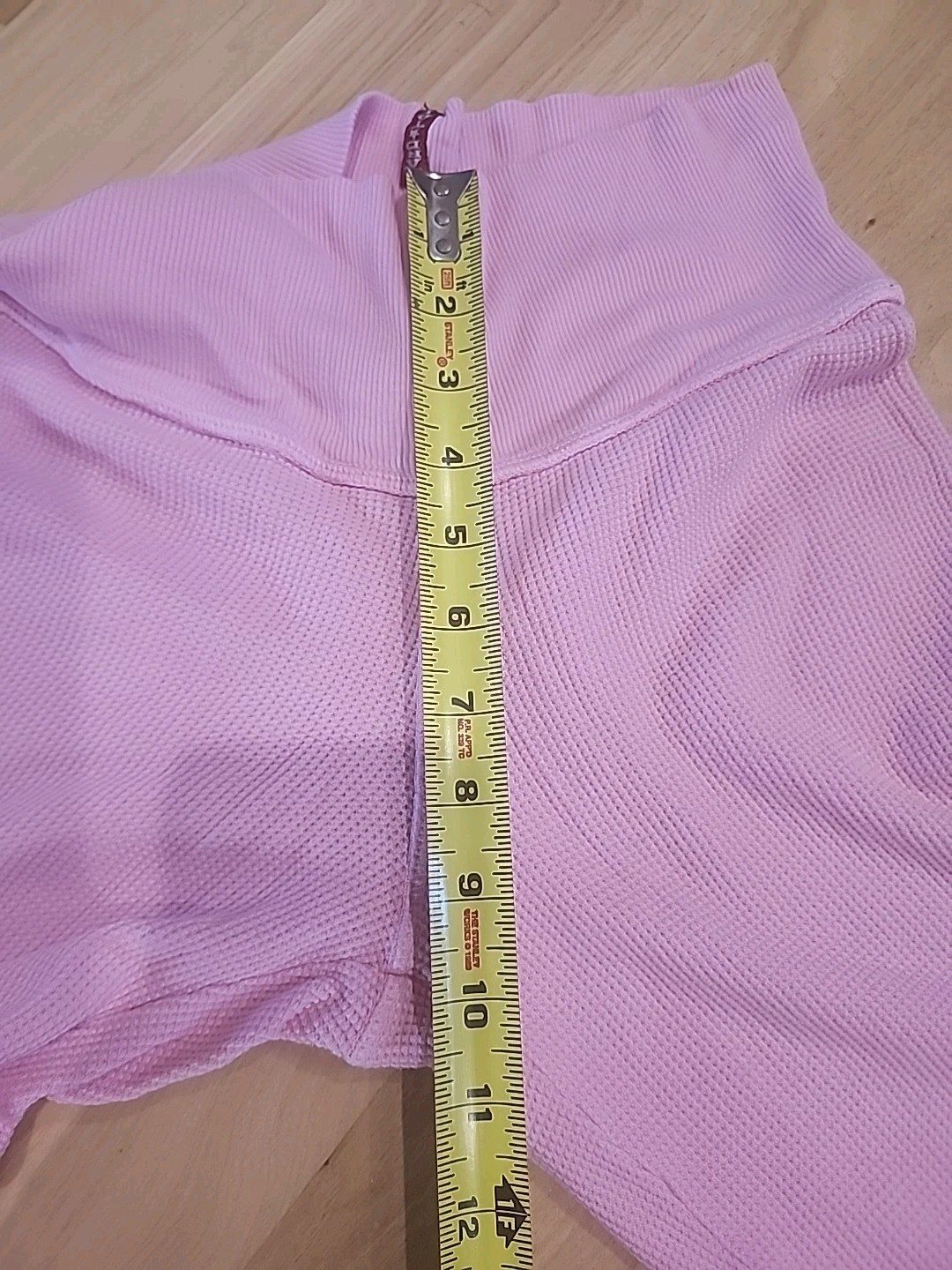 Vintage Y2K Hard Tail Fold Over Flare Yoga Pants Light Pink Waffle Knit Small