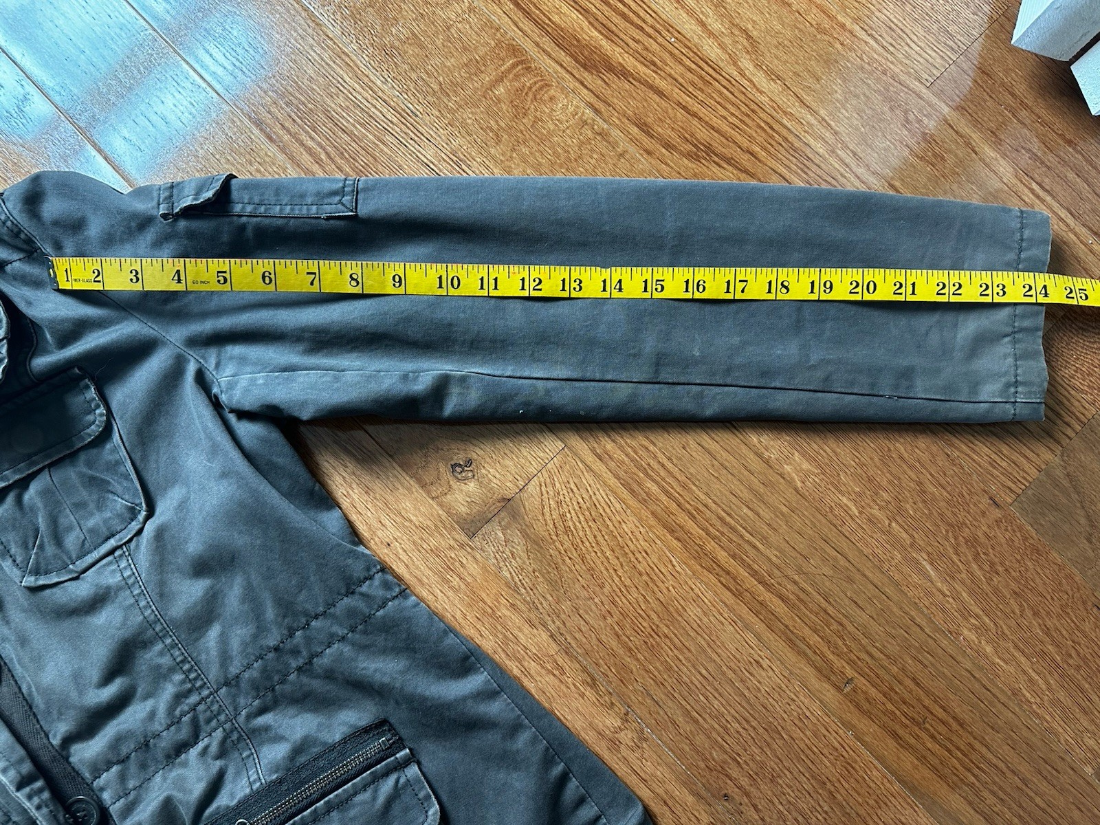 Women’s – American Eagle Gray Field Jacket L Button Zip Pockets Military