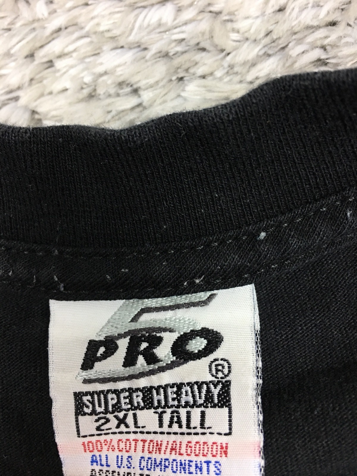 Pro 5 Super Heavy T Shirt Mens Size 2XL Tall Black Cotton San Pedro
