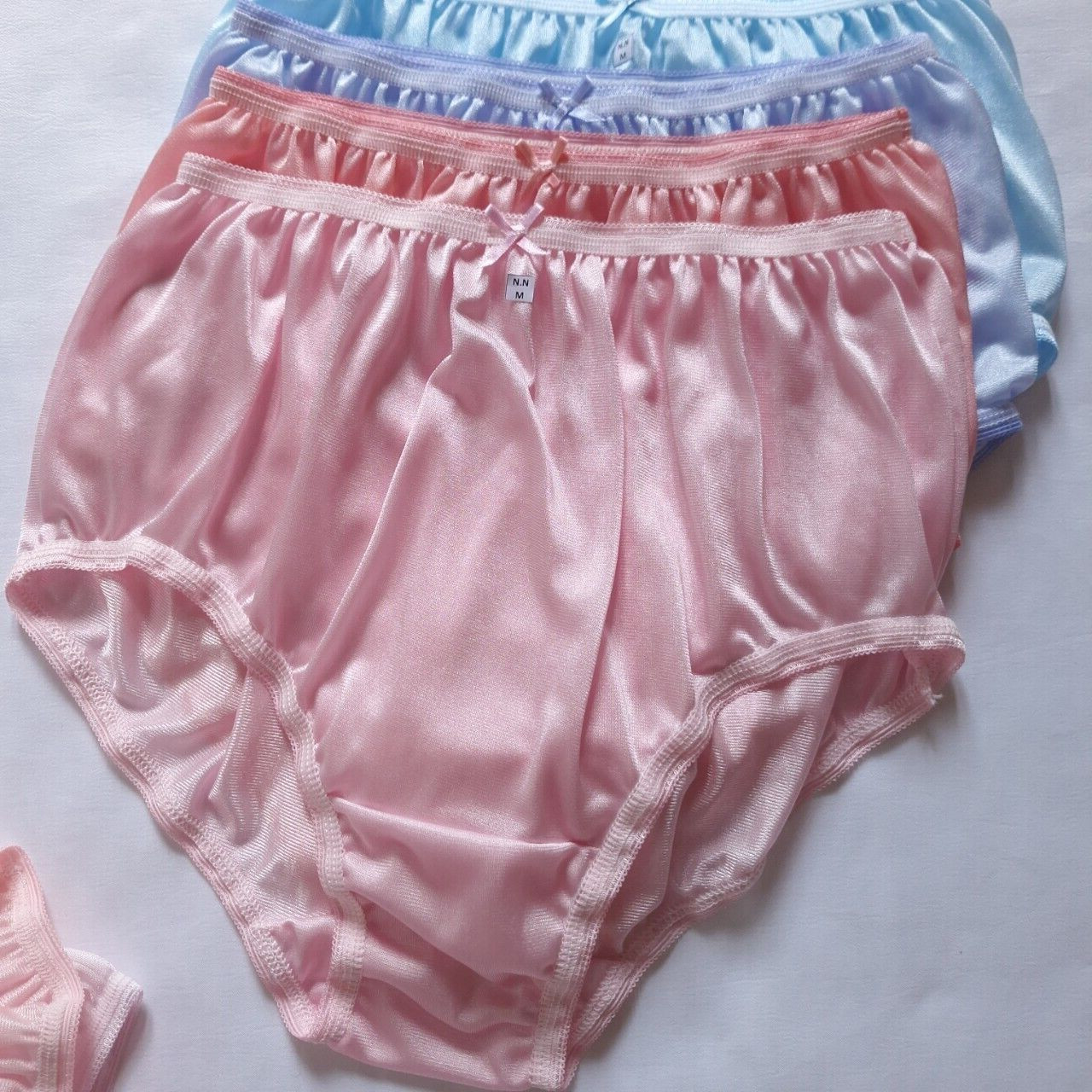 7 Underwear Nylon Silky Soft Silky Panty Light Granny Panties High Waist28″-34″M
