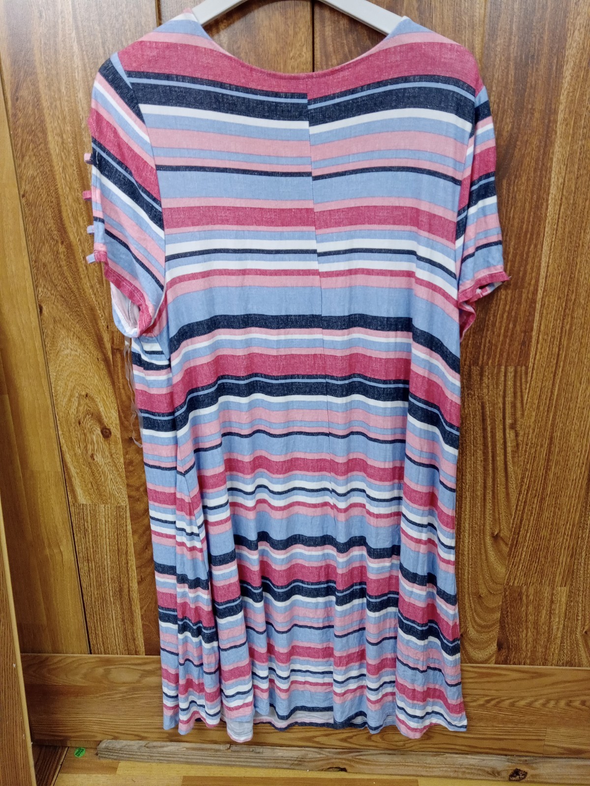 Lane Bryant Dress Multicolor Striped V-Neck Open Sleeves Dress Summer Size 18 20