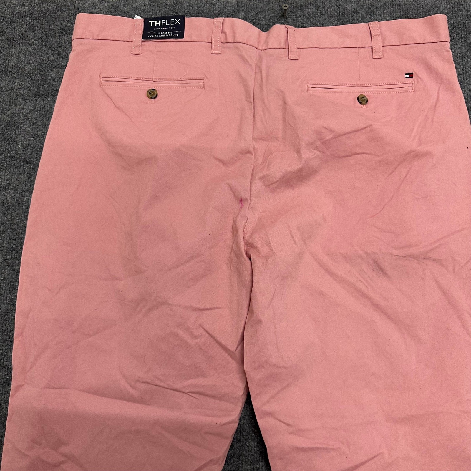 Tommy Hilfiger Chino Pants Mens Size 40/32 Pink THFlex Custom Fit Slim Leg
