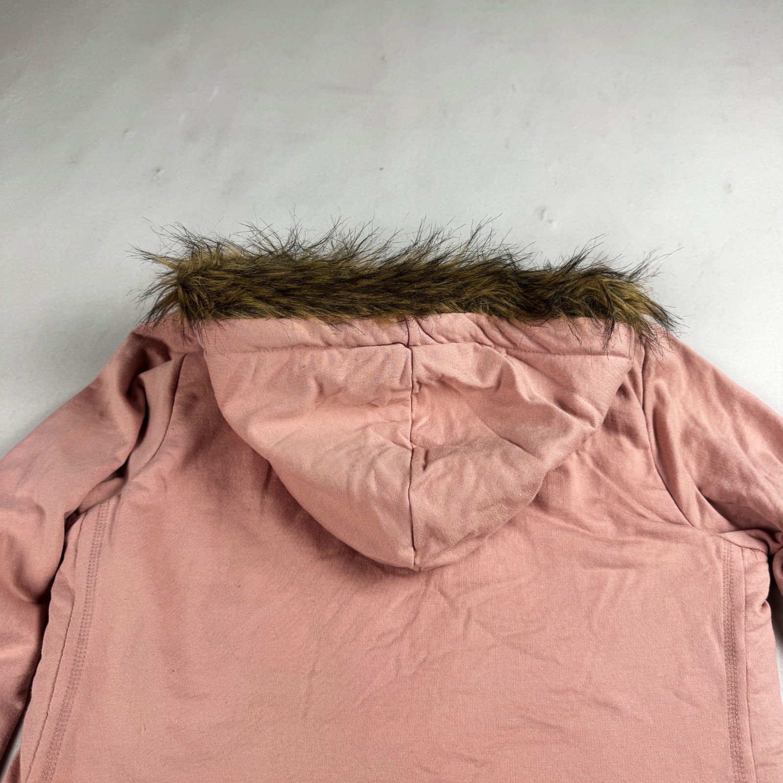 Womens Famous North Pole Sherpa Lined Fur Hood Full Zip Hoodie Jacket Pink Casua
