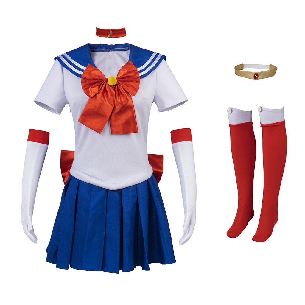 Sailor Moon Uniform Dress Anime Cosplay Halloween Costume Outfit – Adult Size