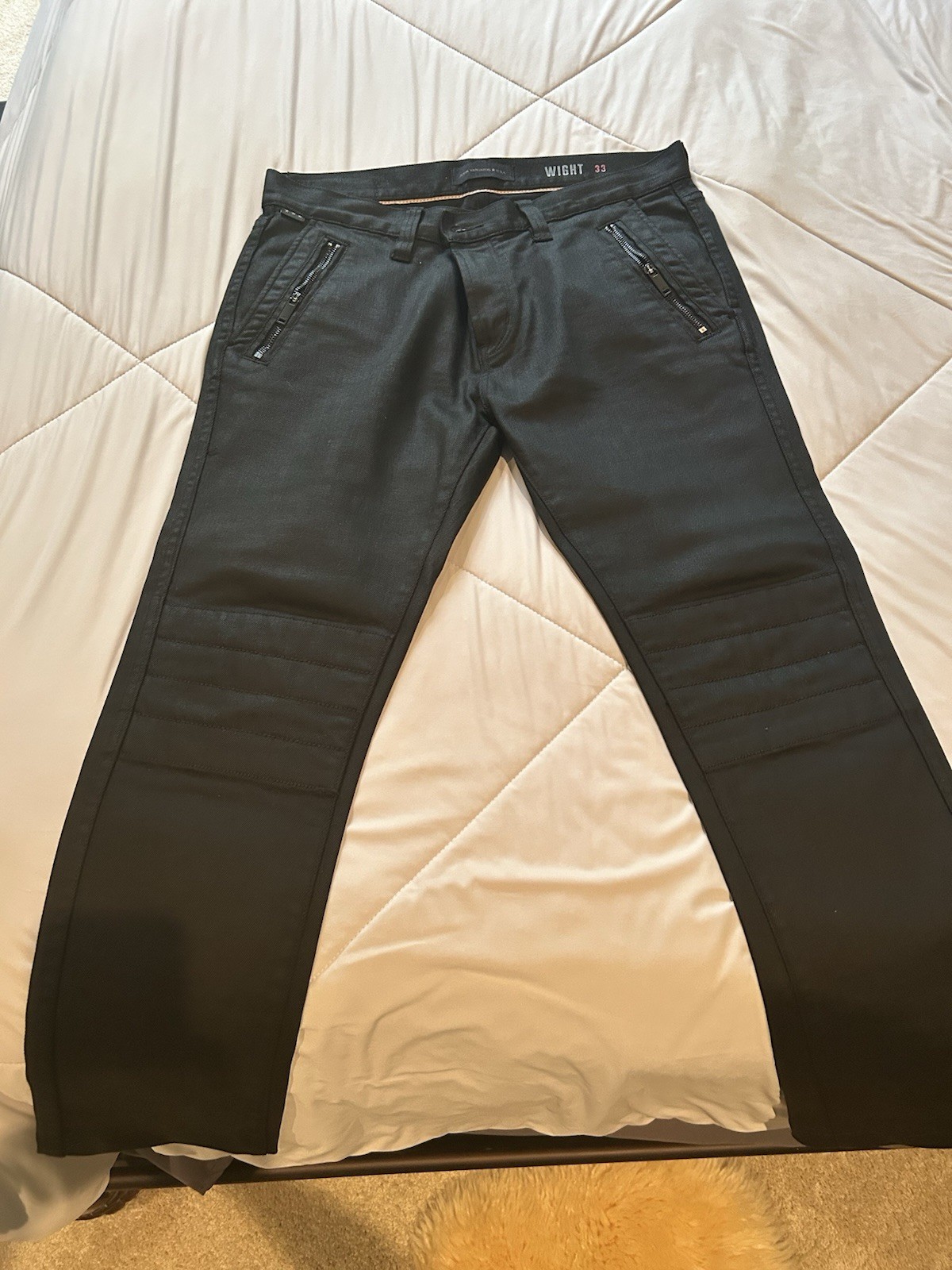 4 pair-John Varvatos Men’s Dark Wash Blue Denim Slim Straight Jeans Mid Rise