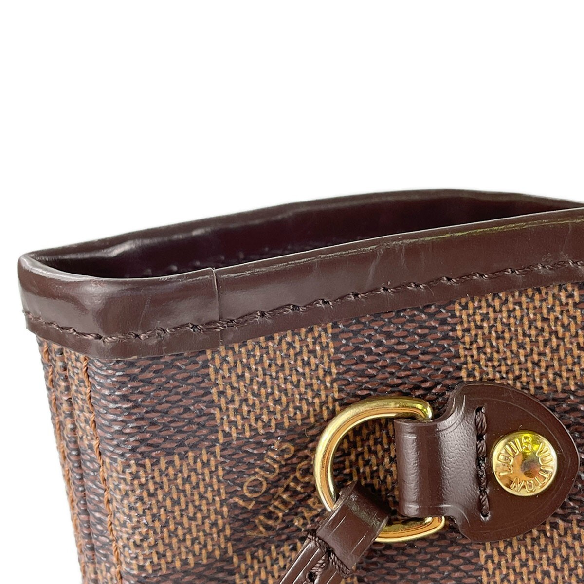 Louis Vuitton Damier Neverfull PM Leather Fabric Brown Tote bag 4104