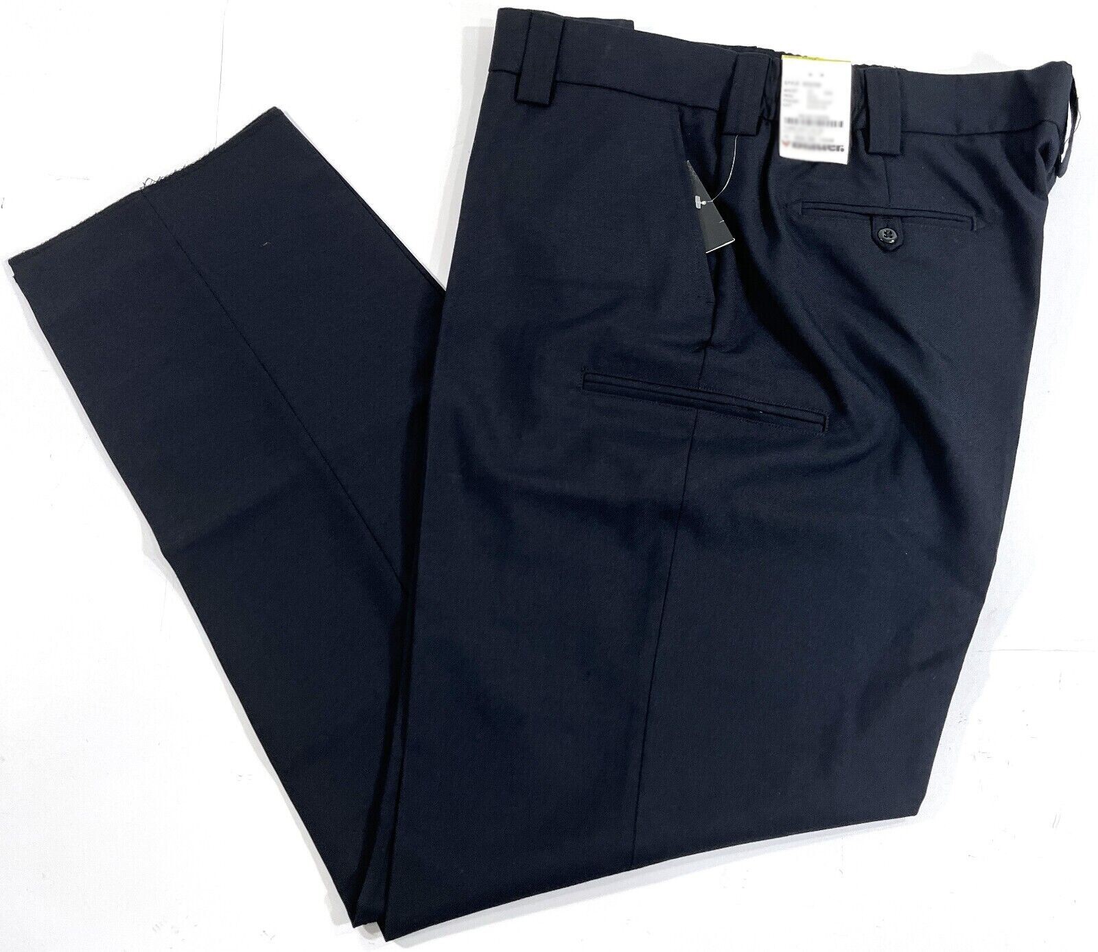 NEW BLAUER WOMENS 6 POCKET POLYESTER WOOL PANTS 8567W DARK NAVY 18×36 UNHEMMED