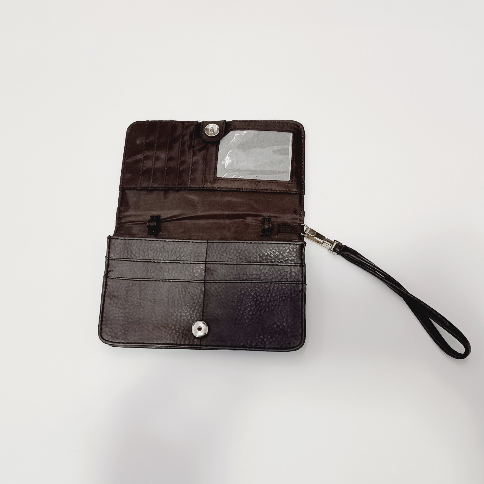Creative Memories Brown Blue Tan Brown Stripe Wristlet Wallet