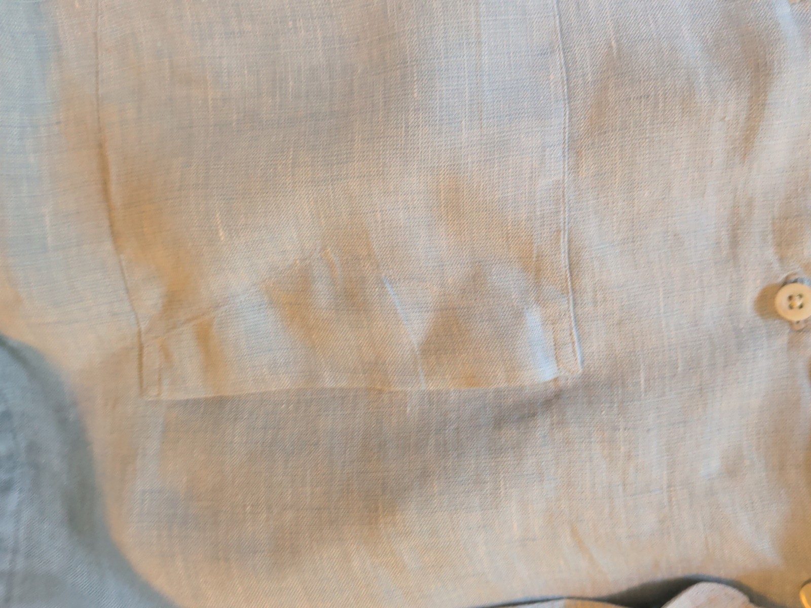 Daniel Cremieux Shirt Men’s X Large Blue 100% Linen Italian Classic Fit Pocket