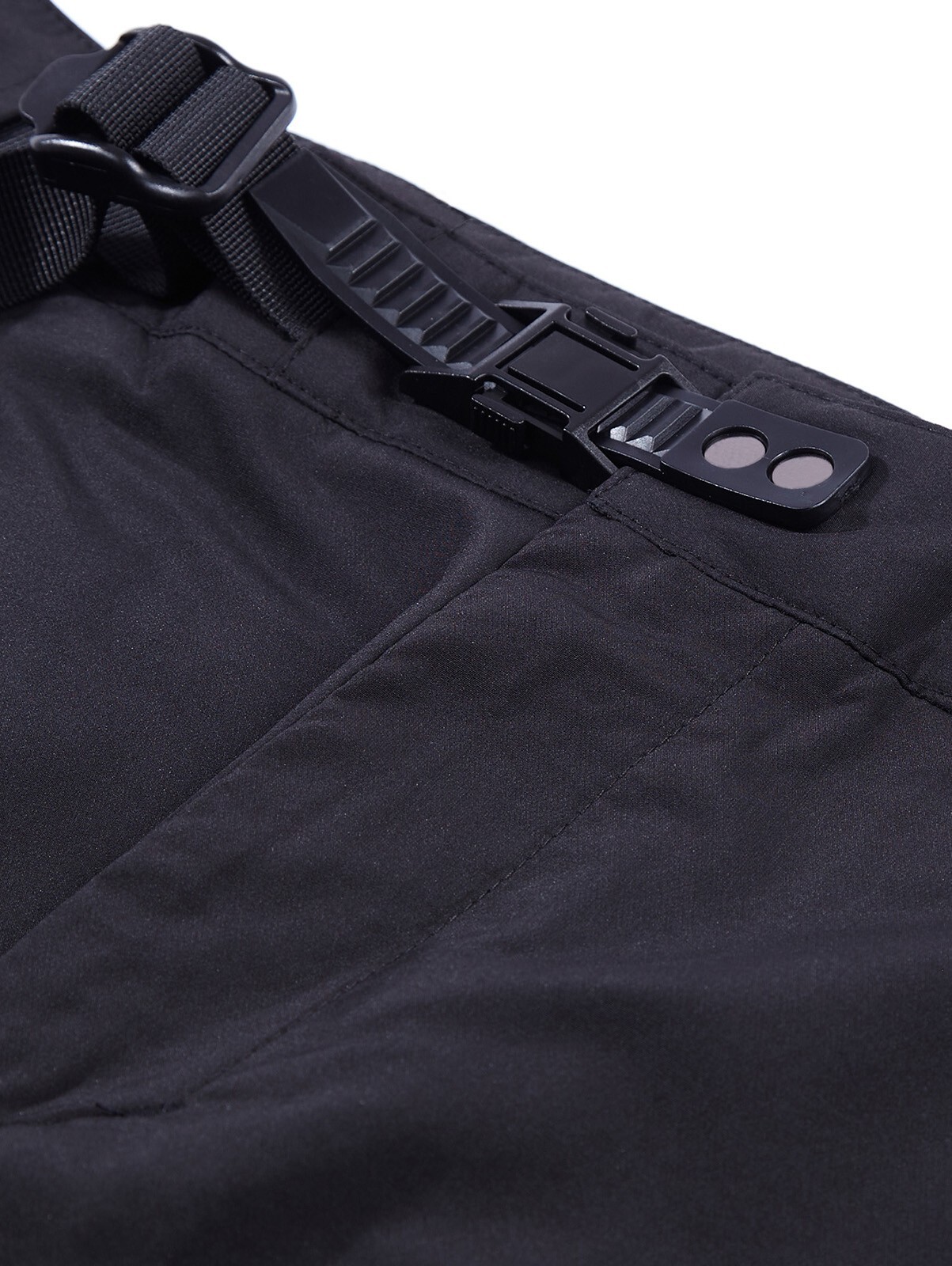 Niepce Black Strapped Pants Techwear Streetwear Cargo Joggers for Men